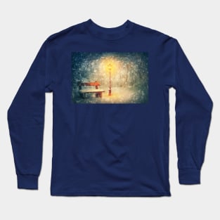 Wintertime night scene paiting Long Sleeve T-Shirt